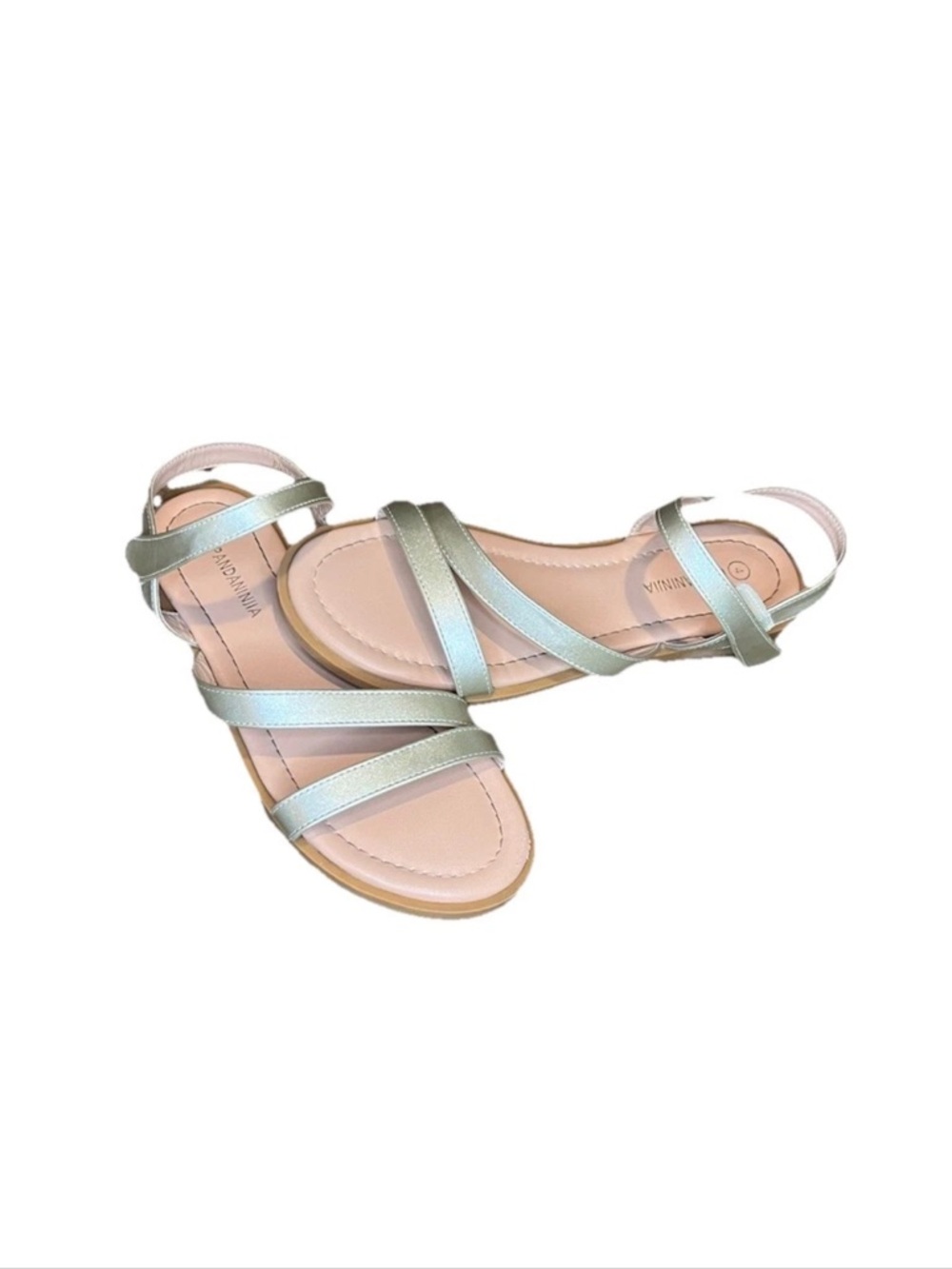 PANDANINJIA Girls' Sandals Monica Summer Open Toe Dress Sandals Size 4